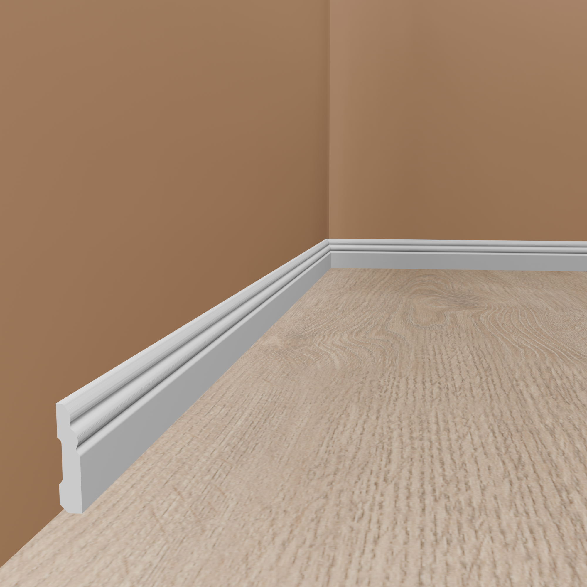 PROVISTON Plinthe moulurée | Plastique blanc | Plinthe Style XVI en différentes couleurs / Hauteurs