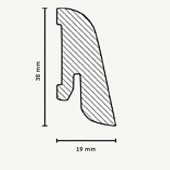 Sockelleiste "Bremen" - Kirsche lackiert - Querschnitt