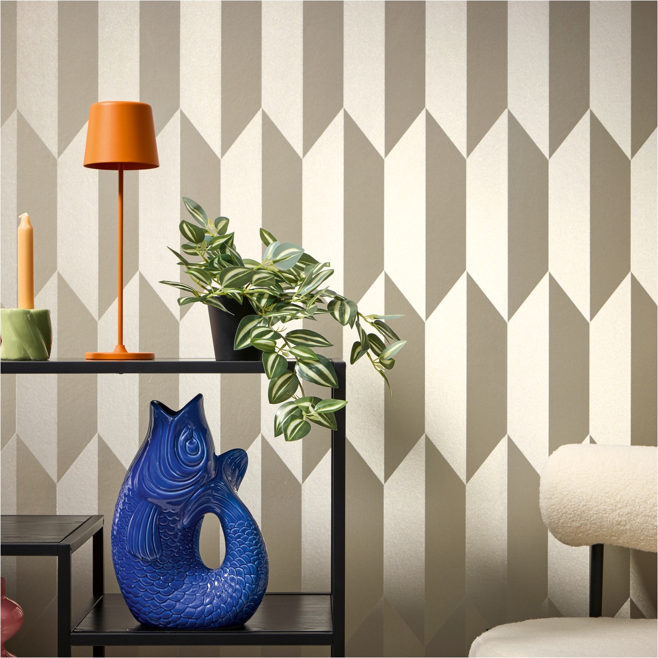 Papier peint intissé 790865 Champagne 3D géométrique CosmoLiving by Cosmopolitan A.S. Creation