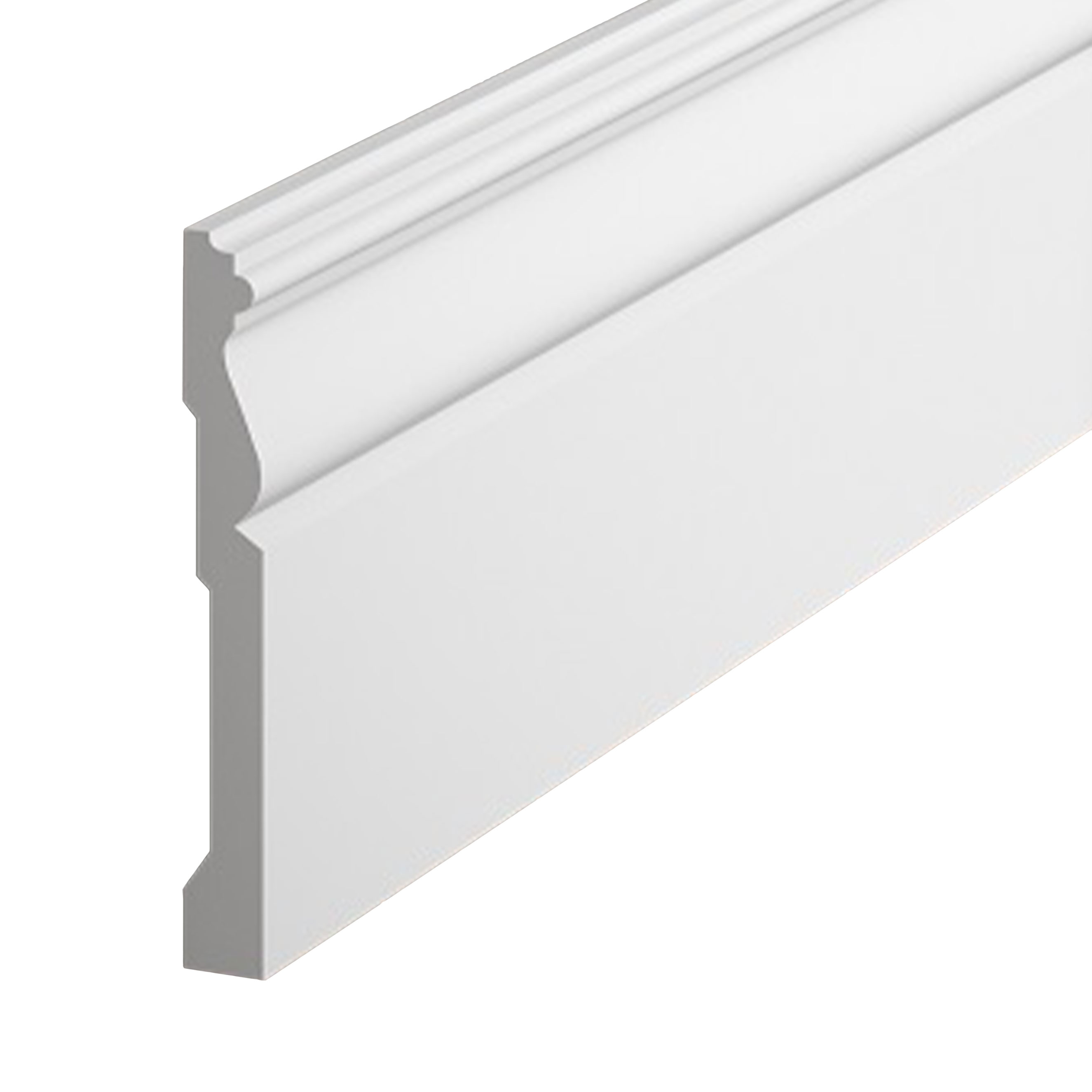PROVISTON | Plinthe moulurée "NE095P" en polystyrène PolyForce | 15 x 120 x 2000 mm | Satin Blanc 
