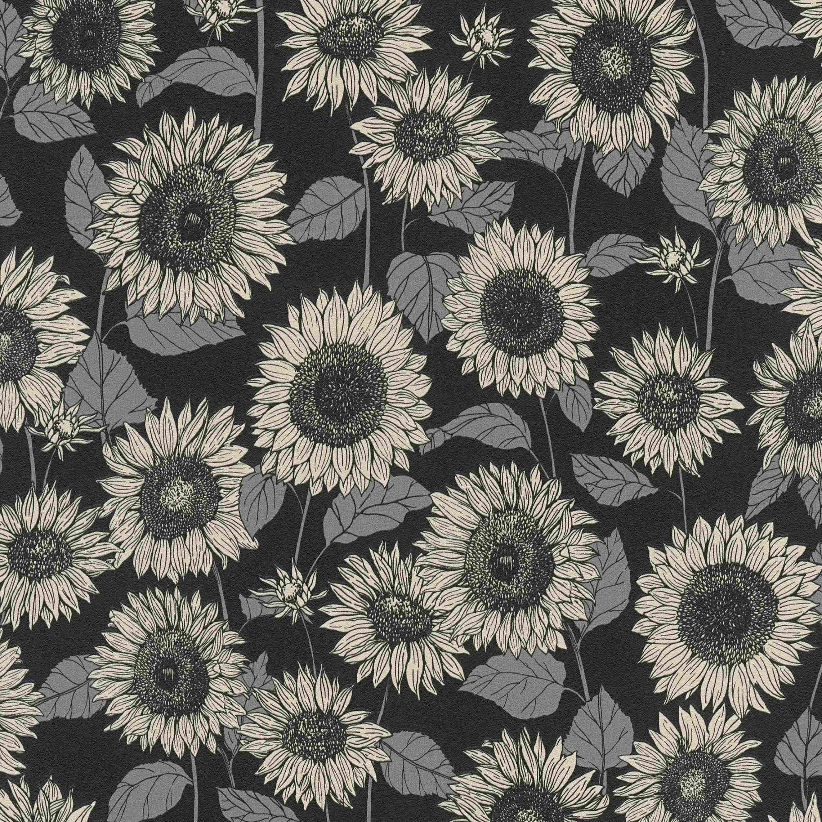 376854_haupt A.S. Creation New Life | 376854 | papier peint intissé floral | 0.53 m x 10.05 m | noir