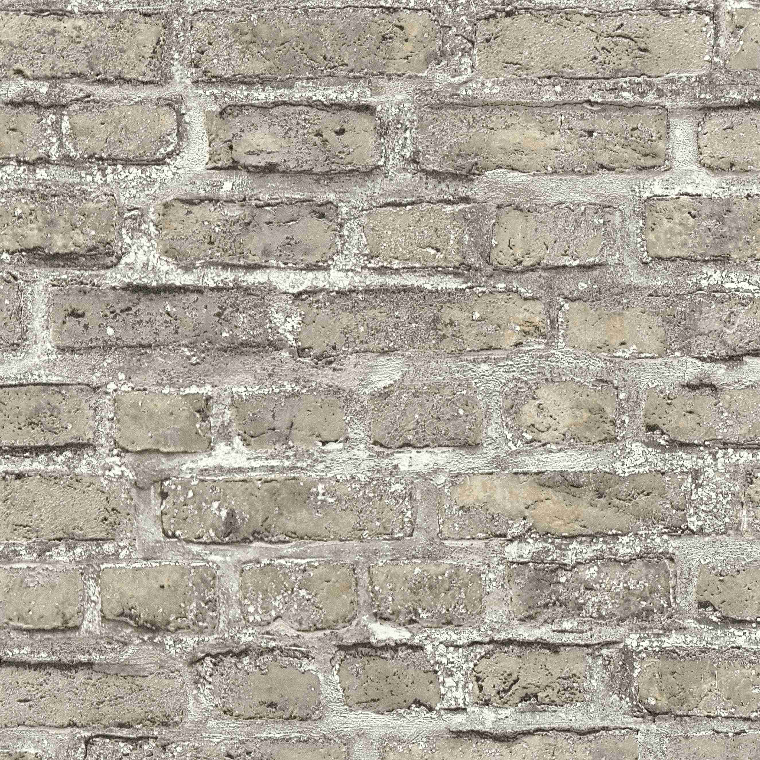 A.S. Creation Elements | 361394 | papier peint intissé pierre brique | 0.53 m x 10.05 m | gris