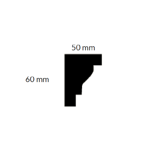PROVISTON Gipsleiste Paderborn Echter Gipsstuck 50 x 60 x 1100 mm Stuckleisten aus Gips
