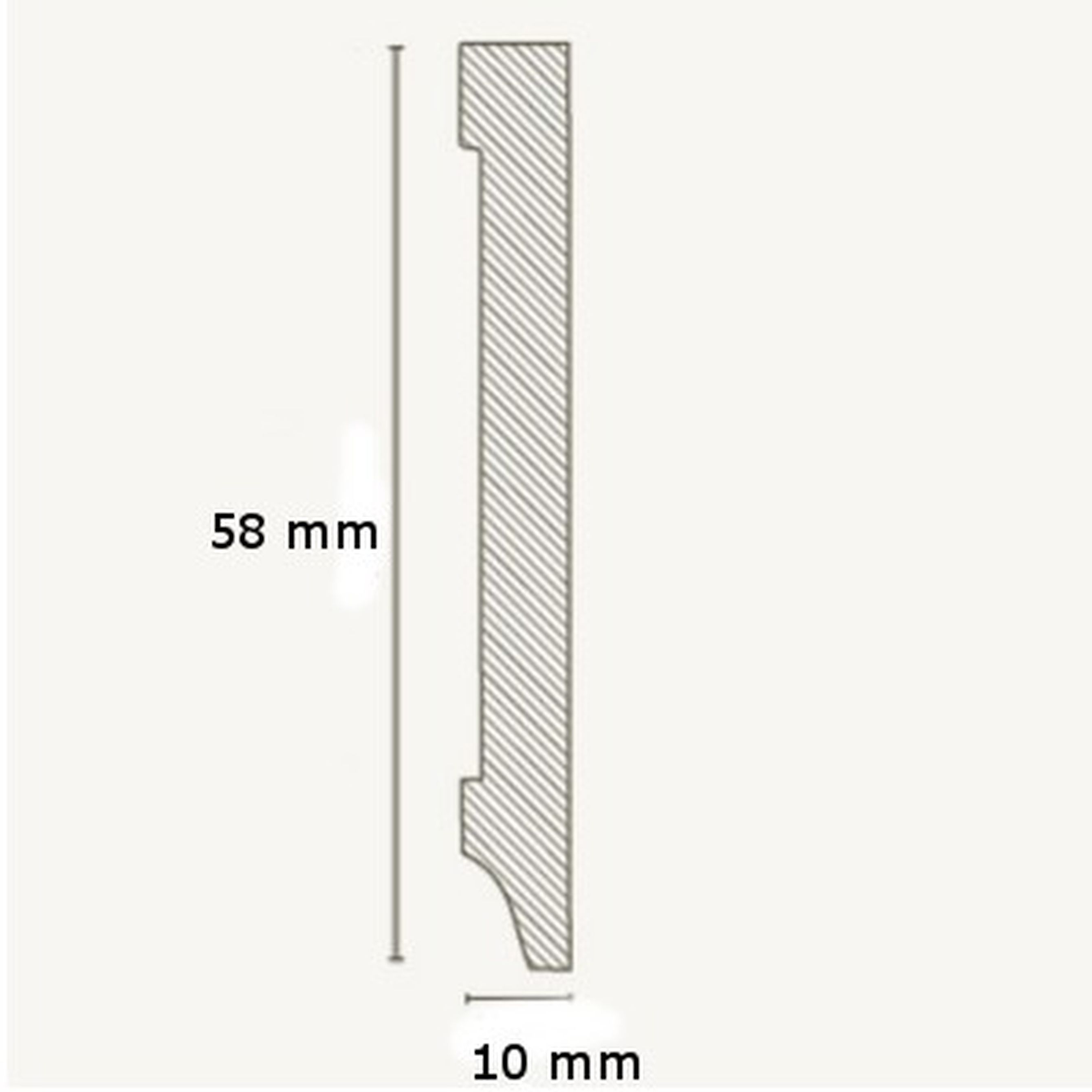 Angle intérieur ou extérieur 721.1058 plinthe blanche 10 x 58mm Profil carré MDF PROVISTON