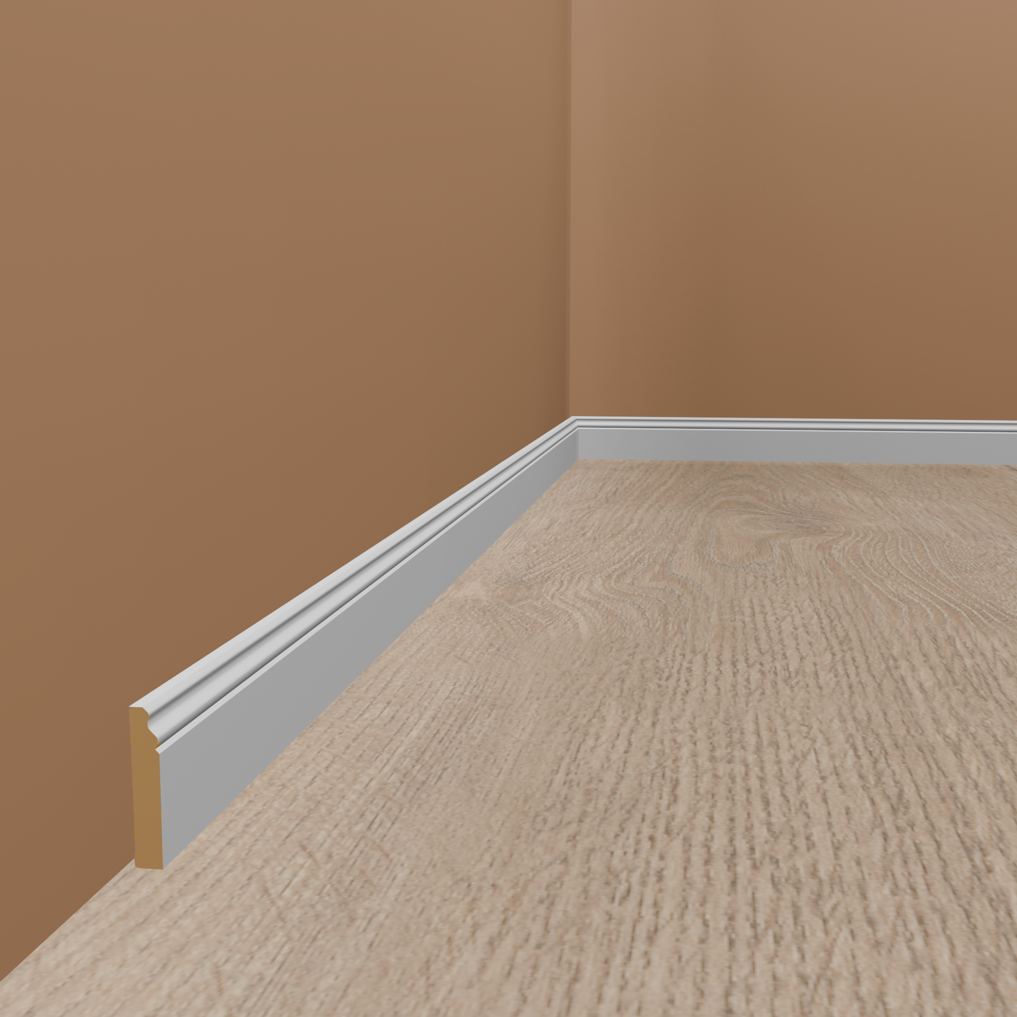 Plinthe "Remscheid" bois massif 19 x 60 x 2500 mm blanc Plinthe Moulurée PROVISTON