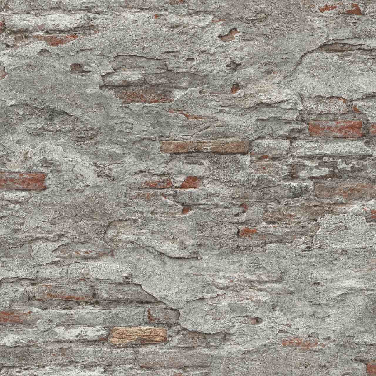 Rasch Factory III | 939330 | papier peint intissé pierre brique | 0.53 m x 10.05 m | gris
