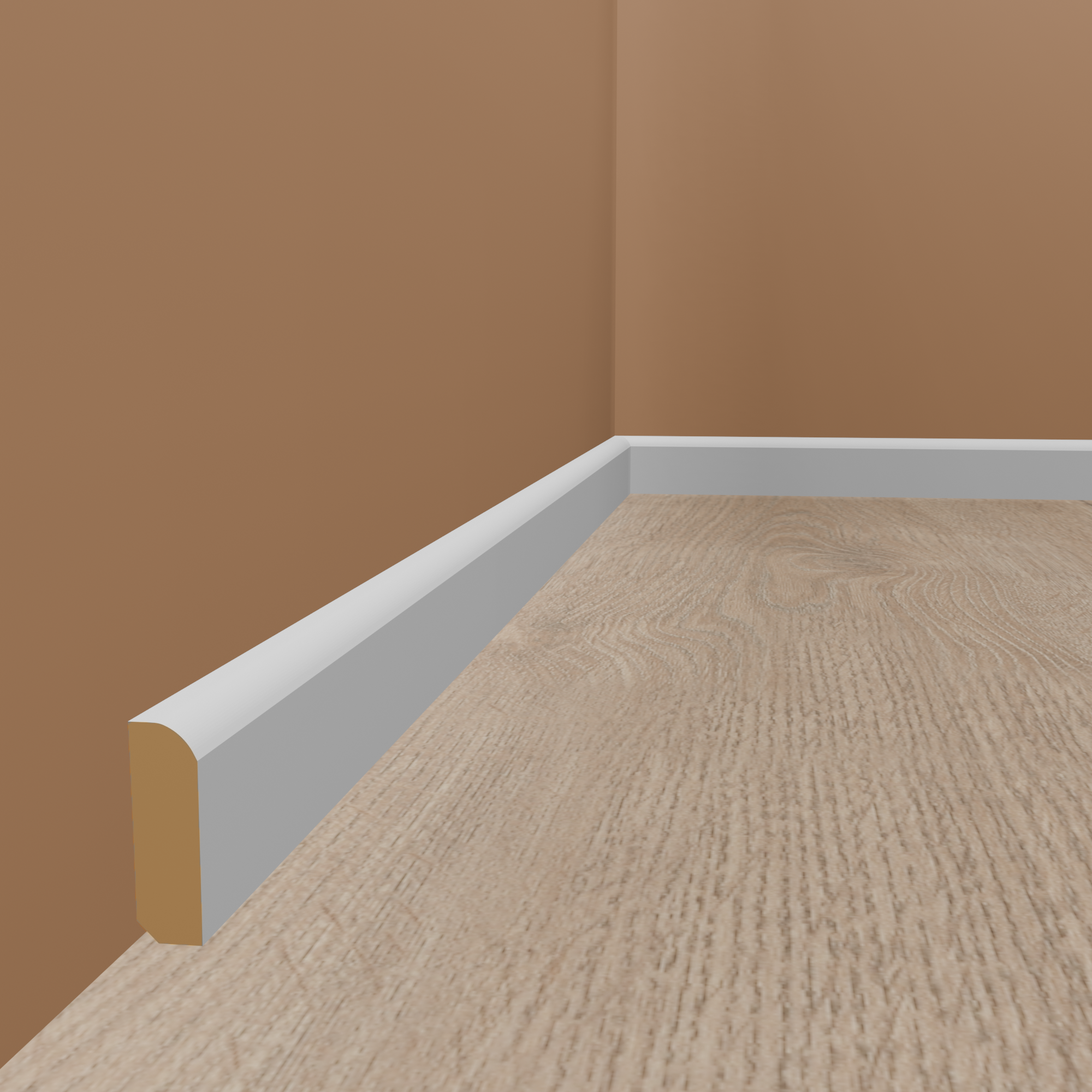 Surplinthe "Innsbruck" 828.31 Bois massif 8 x 28 x 2000 mm Blanc Plinthe PROVISTON