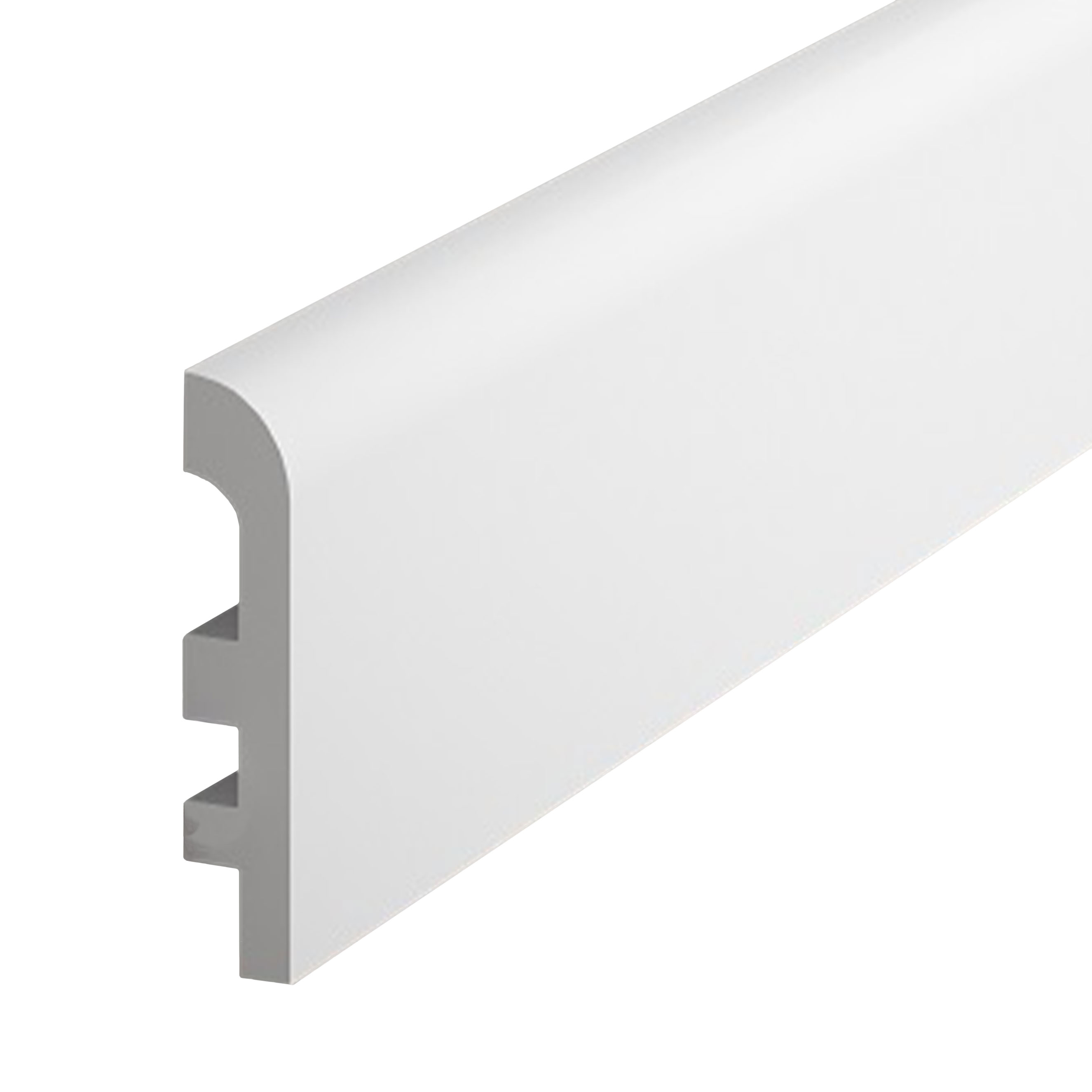 PROVISTON | Plinthe "NE355" en polystyrène PolyForce | 20 x 97 x 2000 mm | Blanc | Cache fils