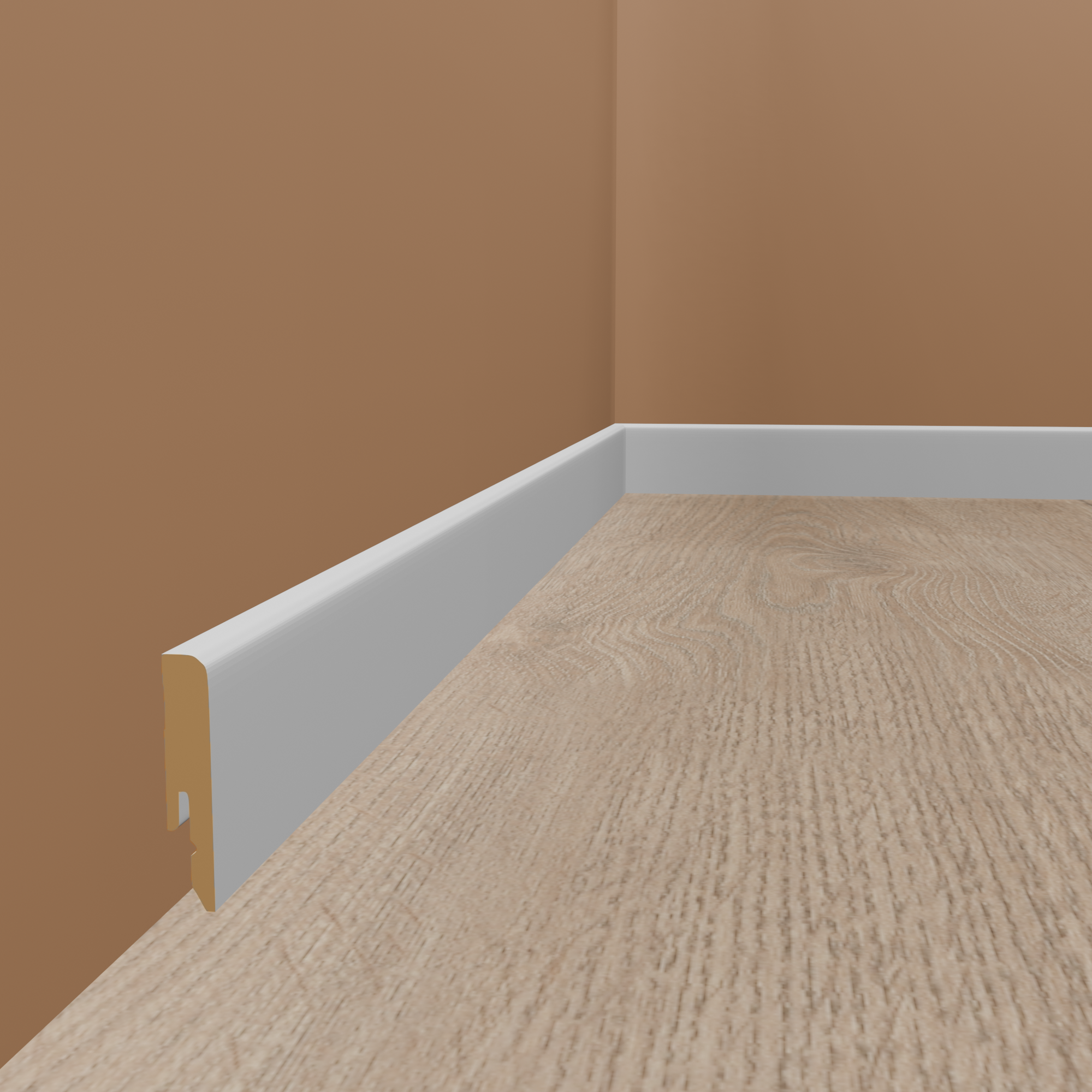 Neuhofer Plinthe "Euskirchen" FU054L MDF 12 x 58 x 2400 mm Blanc 