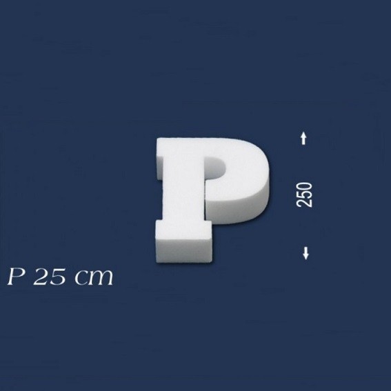 Wiesemann | Lettre décorative "P" | Polystyrène | Hauteur : 250 mm | Lettre en polystyrène | Lettre 3D