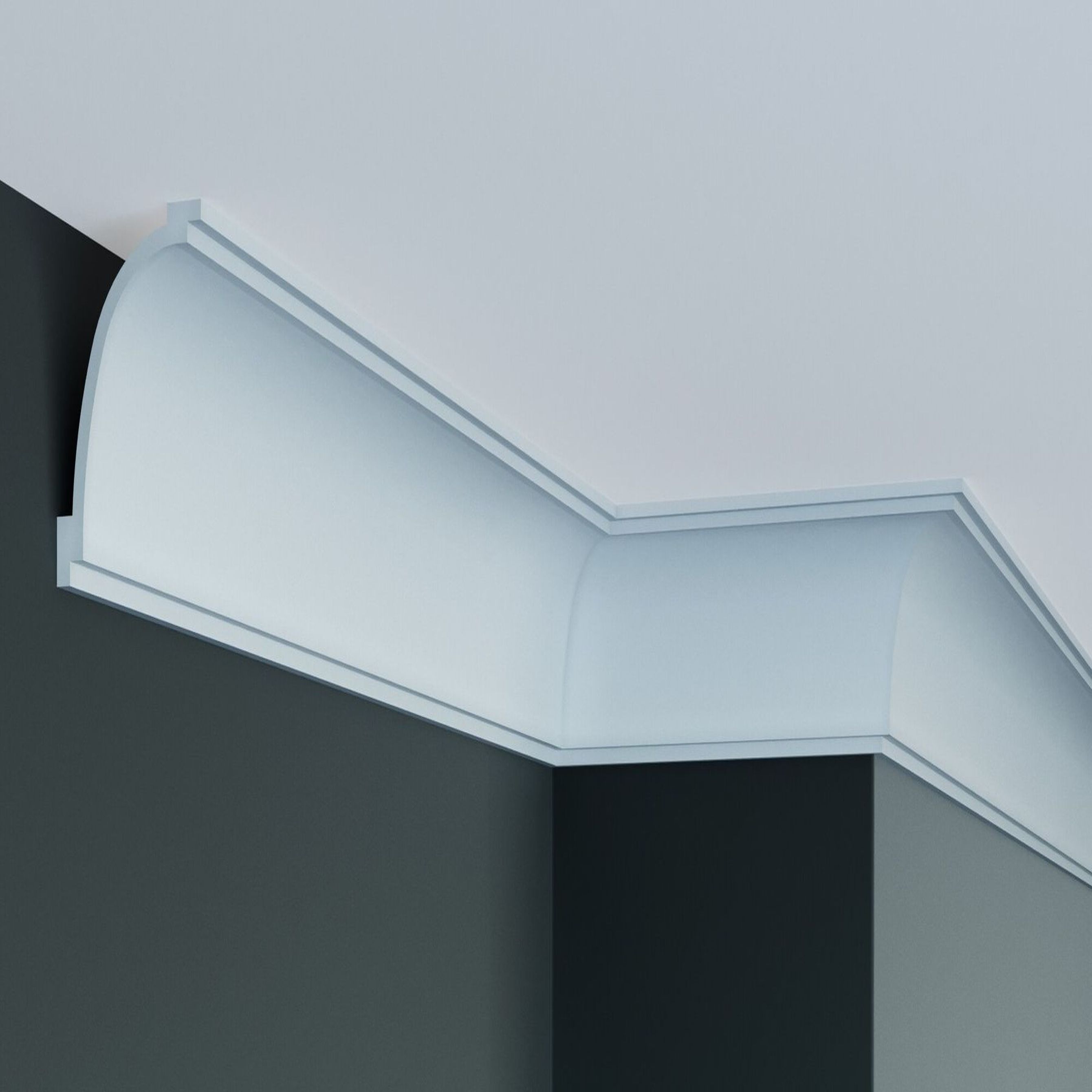 Elite Decor | moulure P893| polyuréthane | 90 x 65 x 2000 mm | moulure de plafond en polystyrène | Blanc