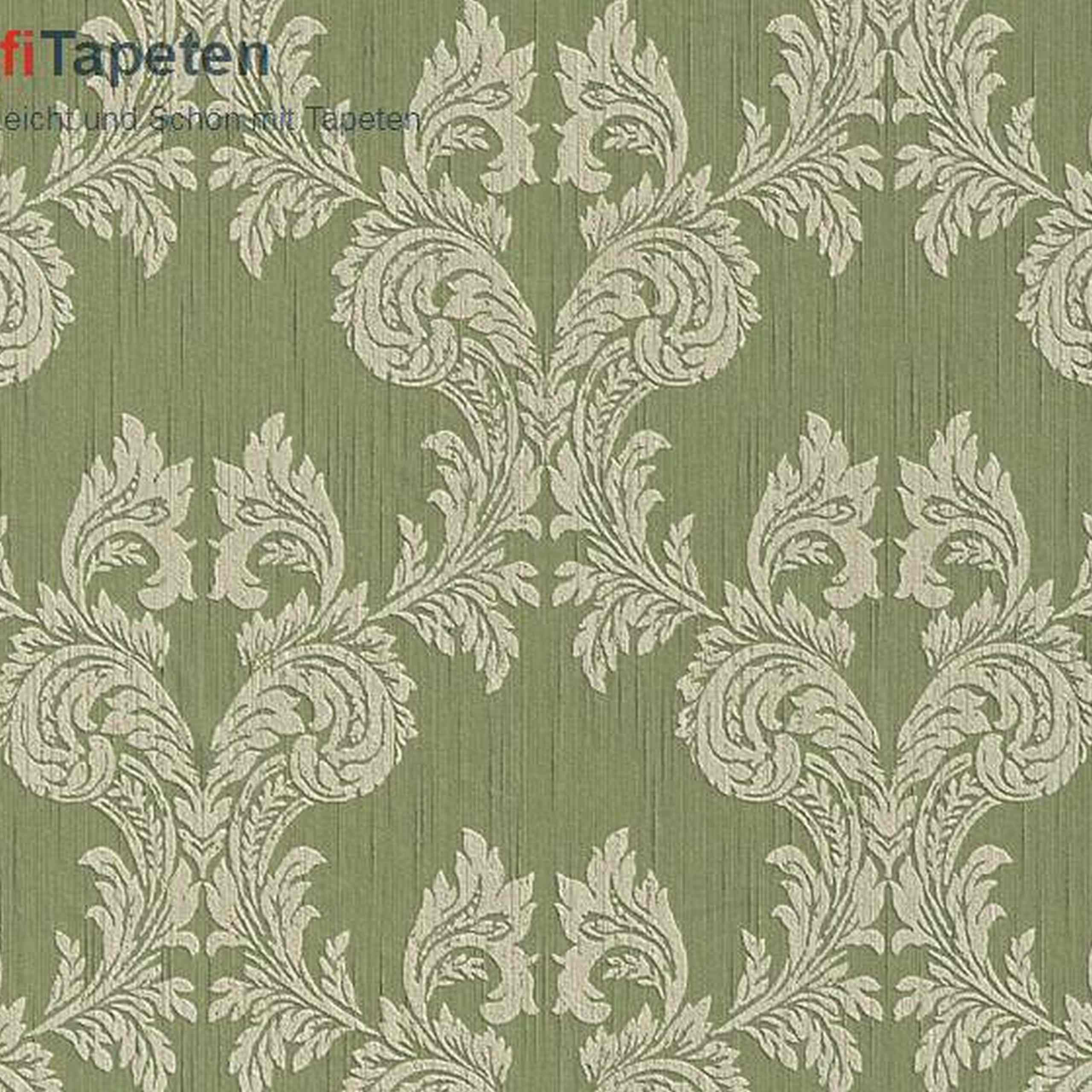 A.S. Creation Tessuto | 956304 | papier peint intissé baroque | 0.53 m x 10.05 m | vert