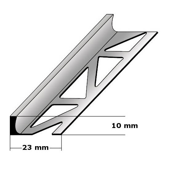 Équerre de finition carrelage | hauteur 2 - 30 mm | largeur 23 mm | inox