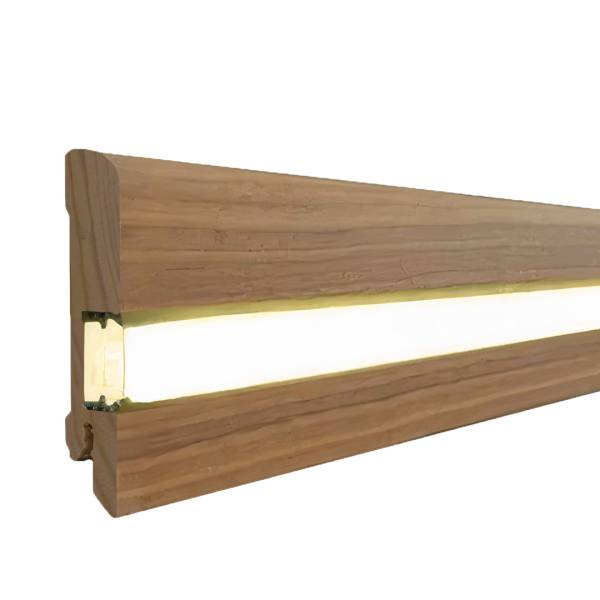Plinthe LED Bois plaqué verni marron foncé 15 x 70 x 2500 mm 15.70.23L PROVISTON