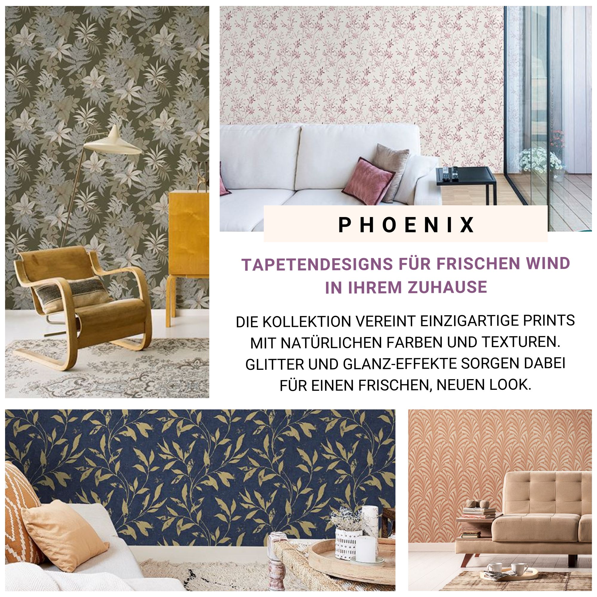 Grandeco | Phoenix | A48601 | Intissé Papier Peint | Effet Béton | 10