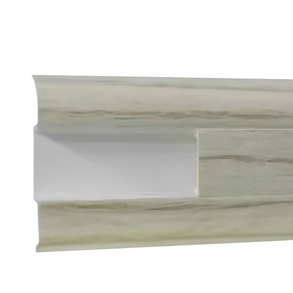 Plinthes en PVC avec passage de câbles chêne blanc (18 x 55 x 2500 mm)