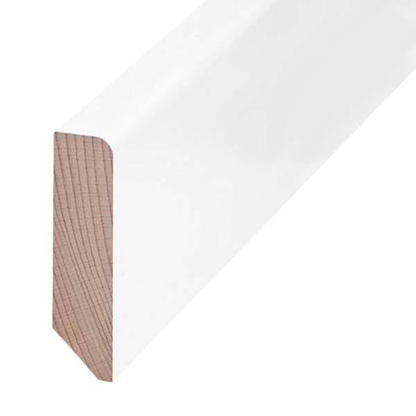 Plinthe &quot;Cologne&quot; bois massif 20 x 80 x 2400 mm Blanc Moderne PROVISTON