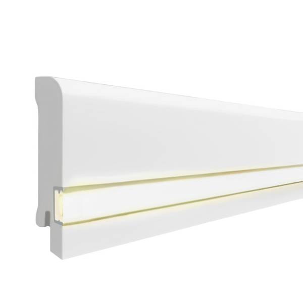 Plinthe LED de style Bois plaqué blanc 15 x 70 x 2500 mm 15.70.31L PROVISTON